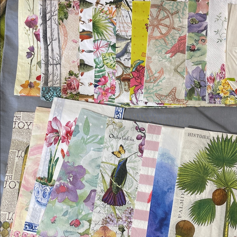 Colorful Decorative Paper Napkins Decoupage, crafting art, coffee, tea, dessert